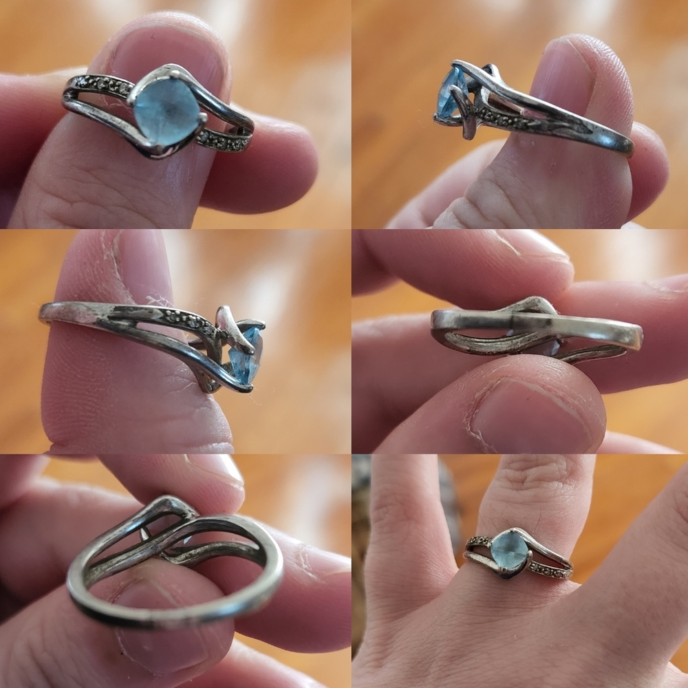 Roger's and Holland's Blue Aquamarine Ring Size 7.75